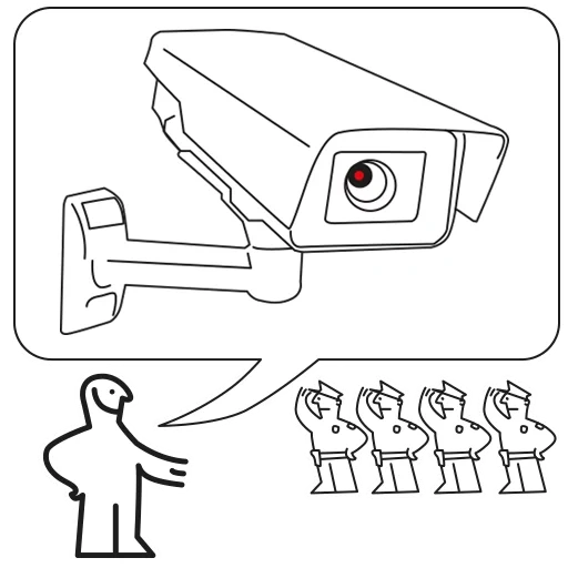 cámara, video vigilancia, seguir la cámara, cámara cctv a color, cámara de vigilancia de dibujos animados
