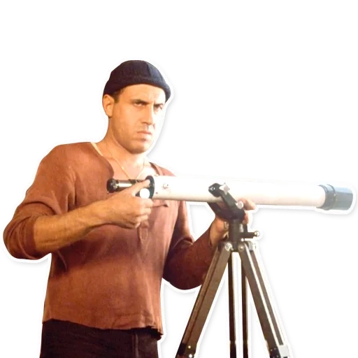 мужчина, телескоп, telescope, смотрит телескоп, телескоп белом фоне