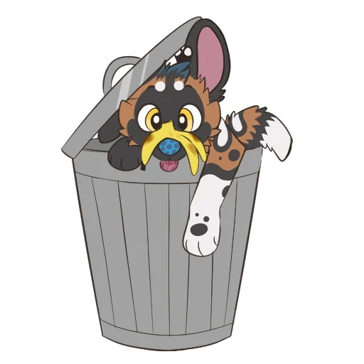 poubelle, poubelles, poubelle, raton laveur du réservoir à ordures