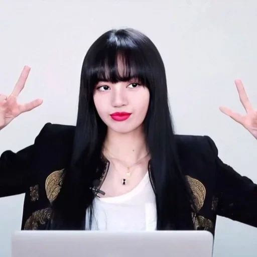 asiatisch, schwarzrosa, blackpink lisa, zeigen sie starlalisa