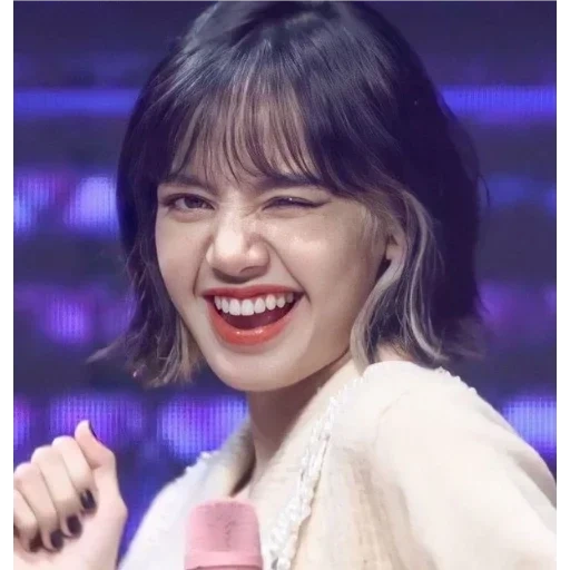 gesicht, junge frau, popsänger, schwarzrosa, blackpink lisa