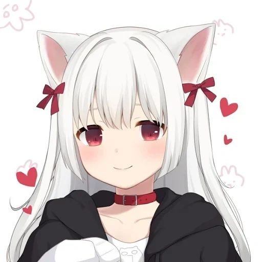 аниме неко, стикеры для телеграм, anime girl neko, девушка аниме, аниме милые