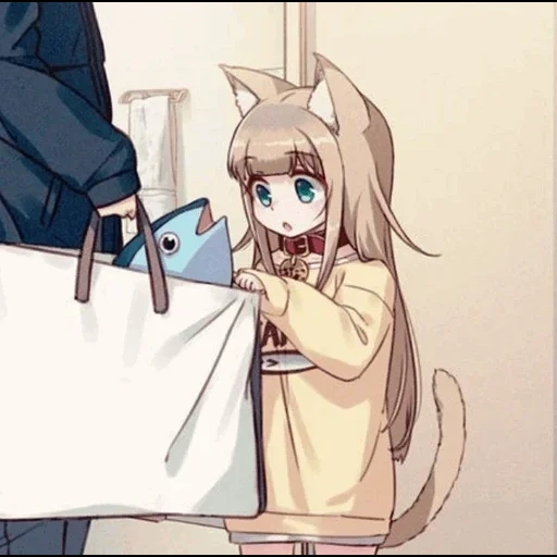 anime, anime neko, 40hara kinako, kinako 40hara, anime mädchen neko