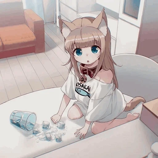 innere medizin, anime neko, cute anime, mädchen katze anime, shimahara 40hara anime