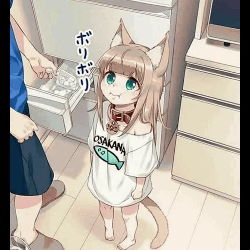 giorni di medicina interna, anime neko, gatto anime art, anime del gatto della ragazza, anime shimabara 40hara