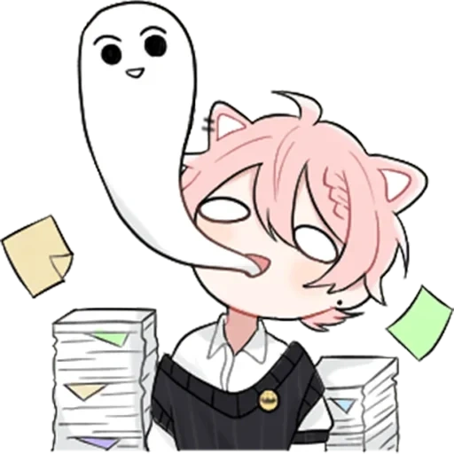 some, anime, natsuki chibbies, ddlc chibby natsuki, there is no daily life