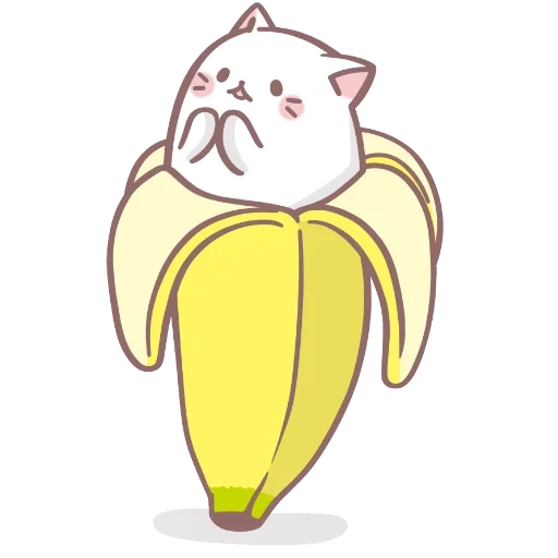 набор стикеров, котик в банане, аниме бананька персонажи, бананька персонажи, аниме бананя персонажи