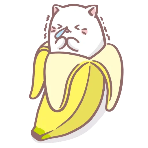 аниме бананька, милые бананы, котик в банане, бананька bananya, кот бананька аниме
