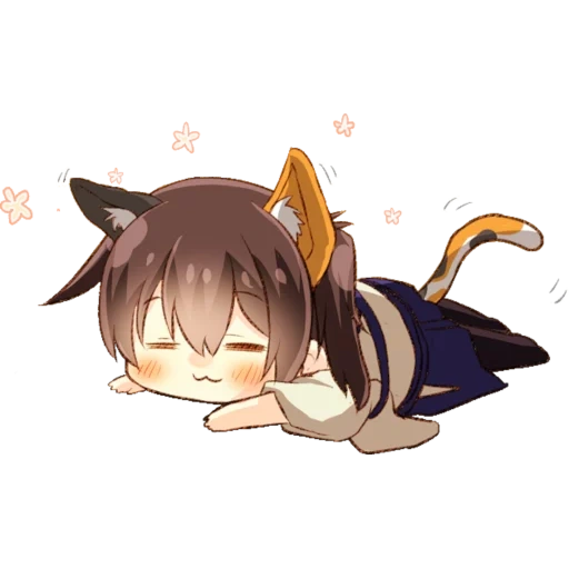 red cliff, chibiki, gato de animación, gato de animación, nekomimi chibi