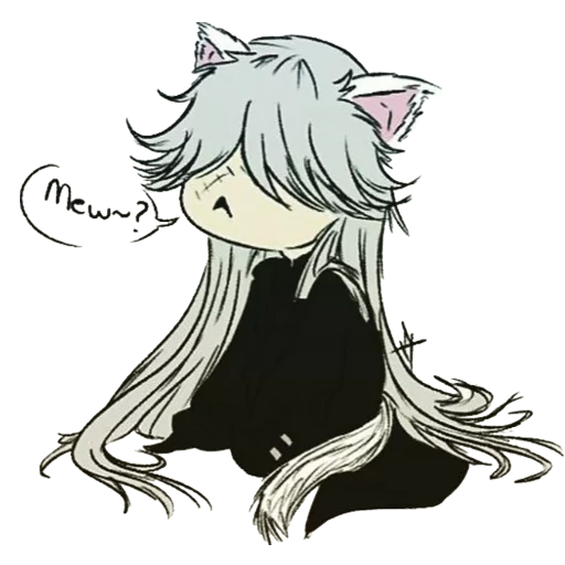 pas de chibi, anime chibi monica neko, cercueil de majordome sombre, cercueil de majordome noir chibi, le tombeau du majordome noir n'est pas