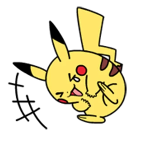 pikachu, pikachu tertawa, animasi pikachu, sketsa pokémon pikachu