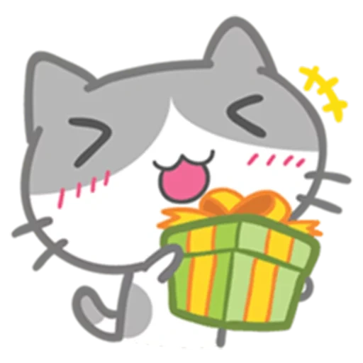 cat, cat meow meow стикер, стикеры kittidogs, стикеры wechat happy cat, meow аниме стикеры