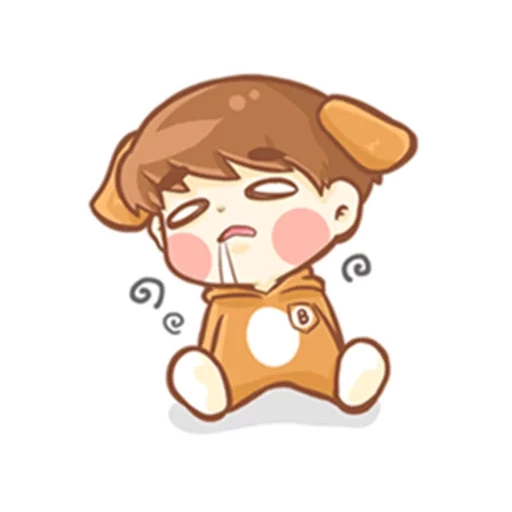 chibi, exo chibiki, baekhyun exo, baekhyun cucciolo arte