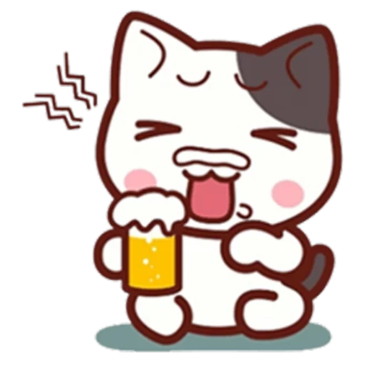 chat, chat mignon, chat de pêche mochi, autocollants de chat, chats kawaii