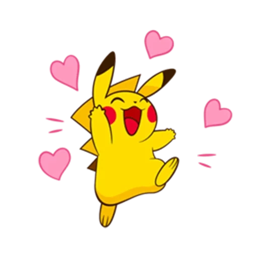 pikachu, pokémon lindo, alegre pikachu, corazón de pikachu