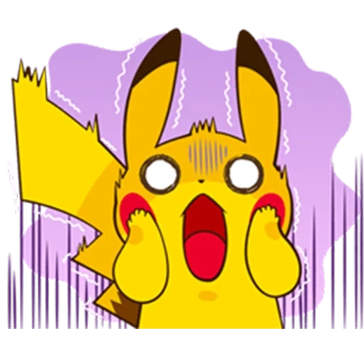 pikachu, pikachu shock, pikachu vasapa, stiker pikachu, pikachu yang terkejut