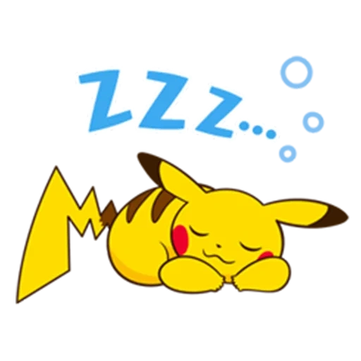 pikachu, pikachu tertidur, sleeping pikachu, slipi pikachu, stiker pikachu