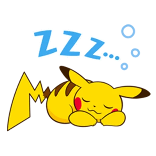 pikachu, pikachu dort, pikachu endormi, slipi pikachu, stickers pikachu