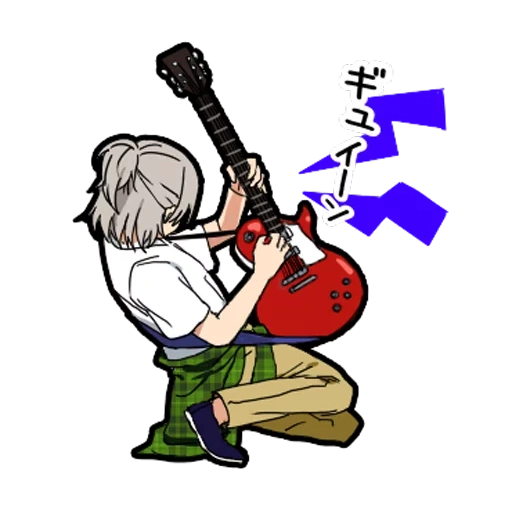 guitare, guitariste, jouer de la guitare, chibi joue de la guitare, guitariste peint