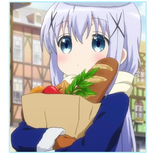 seni animasi, chino kafu, anime chieno kafu, karakter anime