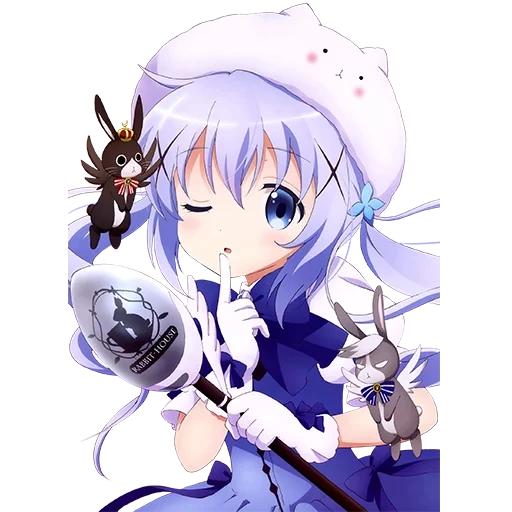 seni animasi, anime neko, kafu chino, anime knight rabbit, dan memesan kelinci gochuumon wa usagi desu ka