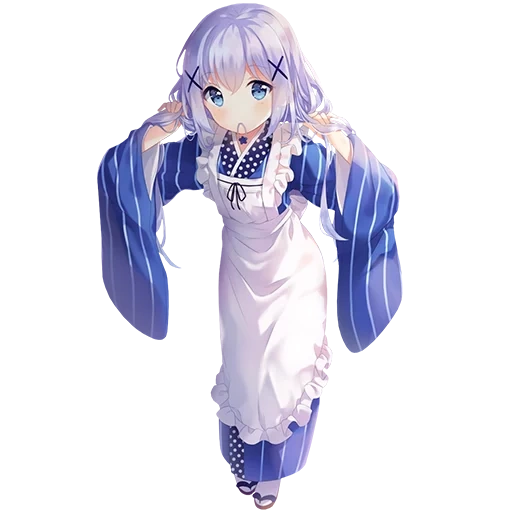 l'anime est magnifique, art kafuu chino, personnages d'anime, chino kafuu render