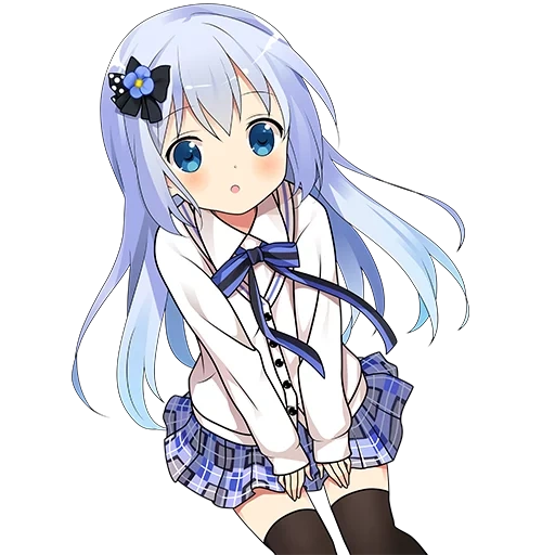 anime, origine chan, anime chino kafuu, kafuu chino pantry rayé, anime lolka avec un fond transparent