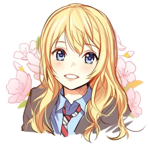 аниме рисунки, miyazono kaori, аниме арты легкие, твоя апрельская ложь, chibi miyazono kaori