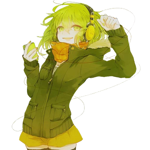 gumi, аниме, рисунок, gumi vocaloid, гуми мегпоид толстовке