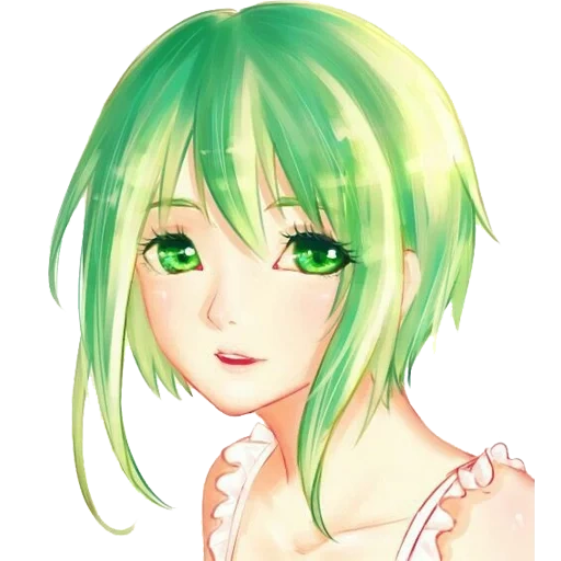 зеленые глаза аниме, девочка зелеными волосами, девушка зелеными волосами, аниме девушка зелёным каре, аниме девочка зелеными волосами