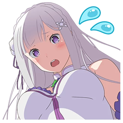 emilia, эмилия ре зеро, emilia re zero, эмилия re zero, наклейки эмилия