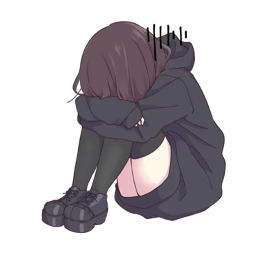 menher chan, sad anime, menher chan chibi, menher chan is sad, sad anime girl