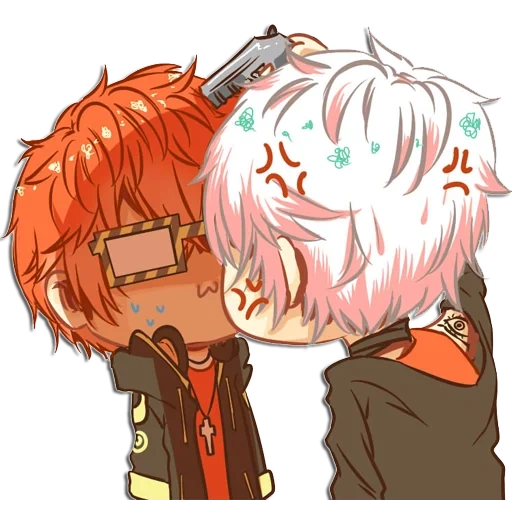 saeran choi чиби, mystic messenger 707, mystic messenger, парни из аниме, аниме аниме