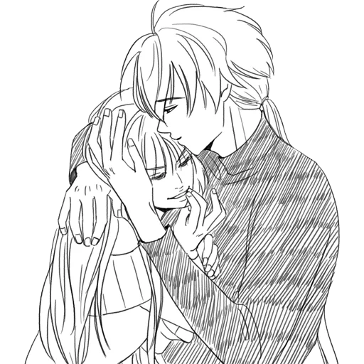 picture, anime pairs of manga, anime drawings of a couple, anime pair drawing, kiss anime drawing