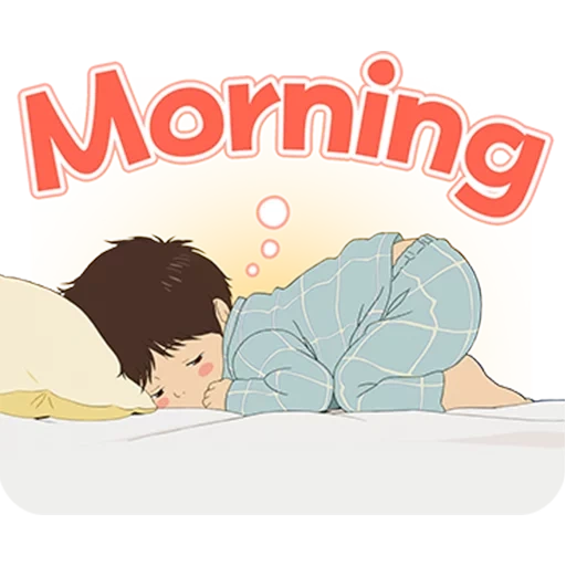 sotus, internal, sticker, anime baby, good morning