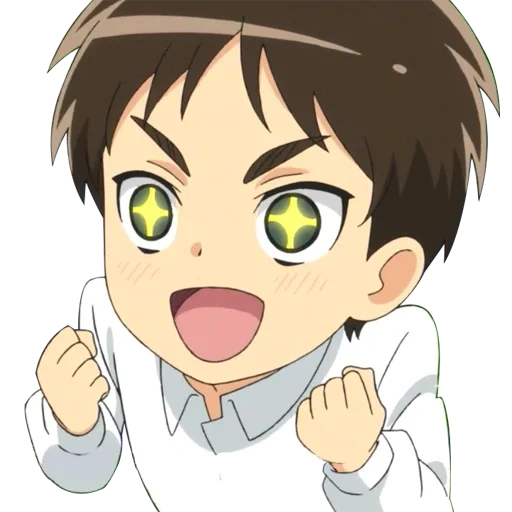 eren anime, anime júnior, personagens de anime, eren yeger junior, anime emoções orgulho