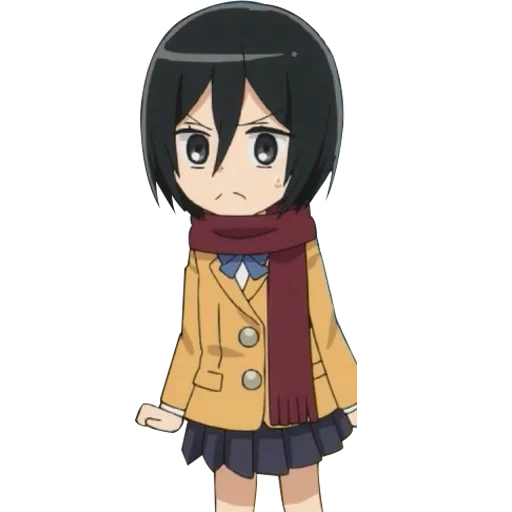 chibi minase, mikasa ackerman, attaque des titans des trois dieux, mikura ackerman saison 2, mikasa ackerman junior high