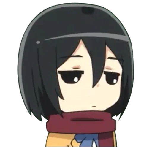 sanase chibi, attacco di mikasa, anime girl, mikasa ackerman, attacco dei tre dei titani