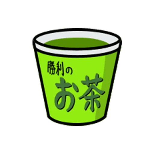 japonés, jeroglíficos, té chino, copa de papel, caricatura de té chino