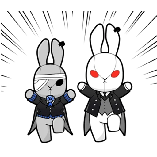 line 2, the rabbit killer, diablo butler 2, kuroshitsuji bitter rabbit, popipley zeit kaninchen bonzo muster
