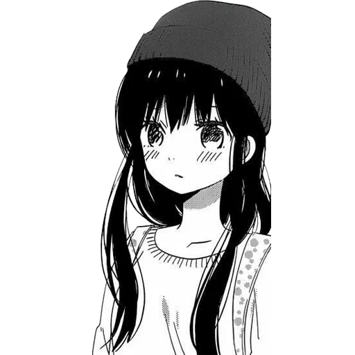anime, manga de anime, manga de niña, el anime es blanco negro, manga de chicas de anime