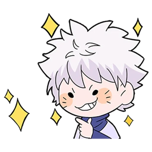 killua, chibikilois, cartoon characters, little kilois, cartoon is cute