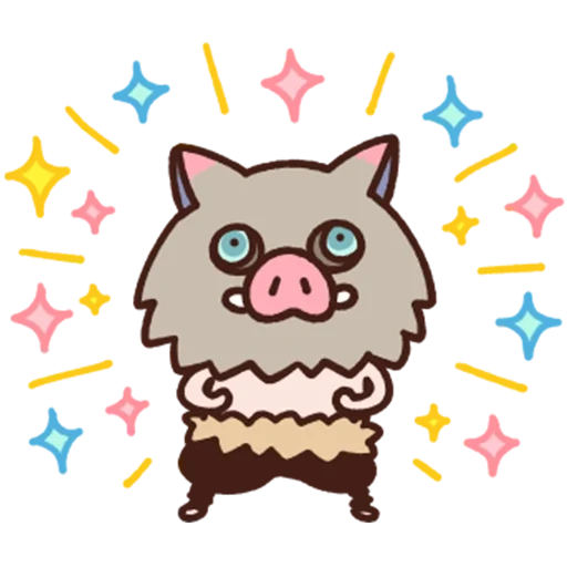 styler pig, swine valera stickers, pretty cat styker, clipart, line 2