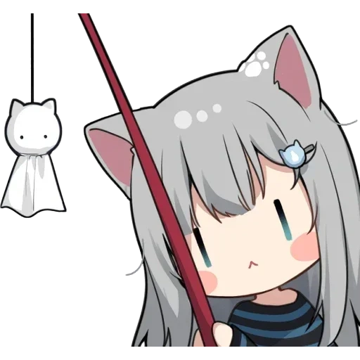 neko, chibi noko, cat animation, nachonekodayo, anime girl cat