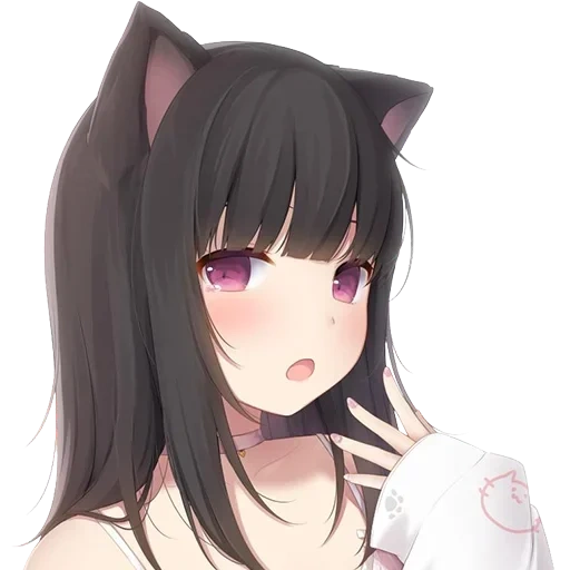 arte de animação, animação neko, menina anime, arte de gato