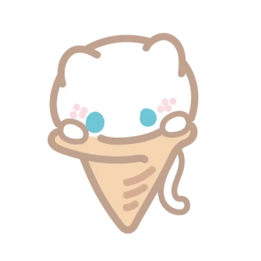 clipart, gambar kawaii, kitty hallow tanpa latar belakang, stiker es krim, kawaii