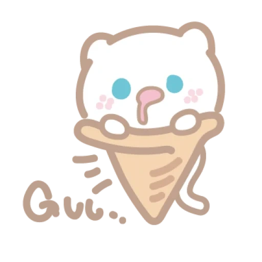 cartoon ice cream cat, stickers, cute drawings, sticker, stickers stickers