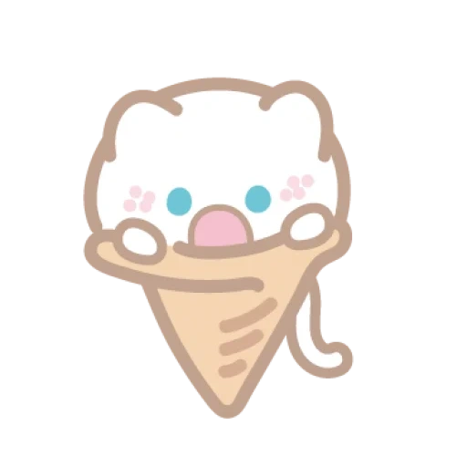 clipart, dessins kawaii, bonjour kawai, sticker à la crème glacée, kawaii