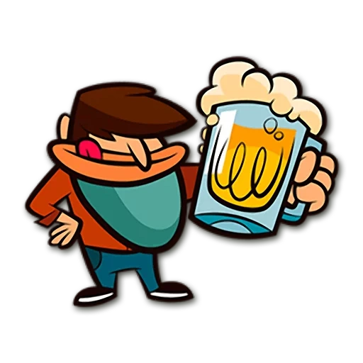 cerveja, ácido carbônico, developer, cerveja de desenho animado, ilustração de cerveja