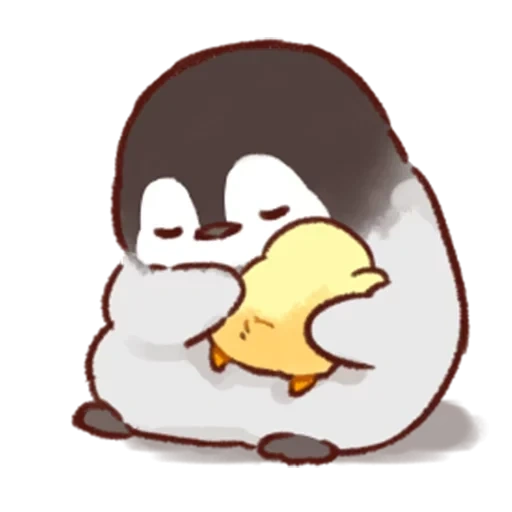 soft and cute chick, милые рисунки кавай, цыплëнок пингвинчик soft and cute cick